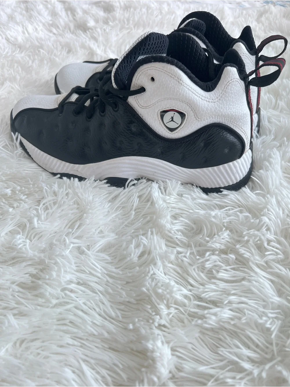 Jordans Black and White High-Top Basketball Sneakers